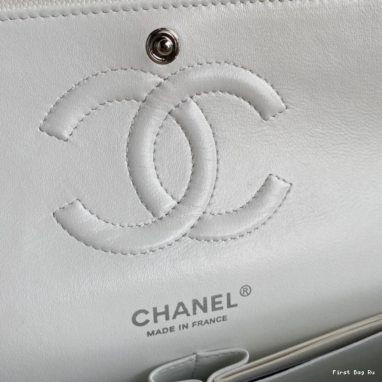Firstbag Ru 2.55 A01112 Bag CHANEL Large White Flap Calfskin Leather 0712